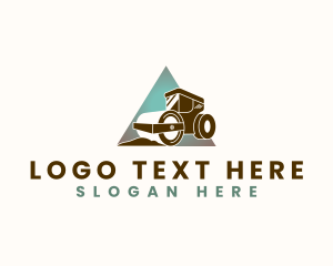 Steamroller - Road Roller Construction logo design