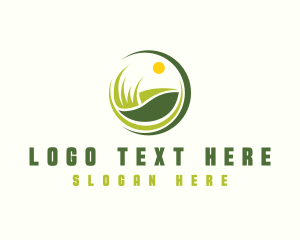 Eco - Landscaping Grass Lawn logo design
