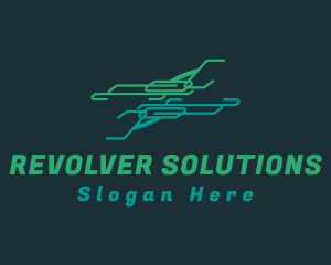 Revolver - Dual Green Pistols logo design