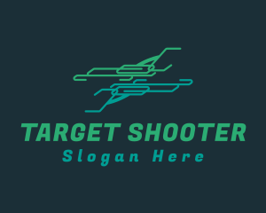 Shooter - Dual Green Pistols logo design