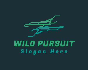 Hunt - Dual Green Pistols logo design