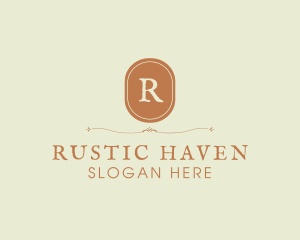 Rustic Retro Oval Boutique logo design