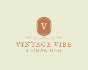 Rustic Retro Oval Boutique logo design