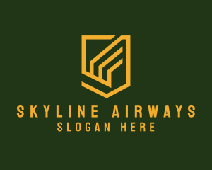 Geometric Wing Shield logo design