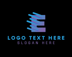 App - Cyber Digital Network Letter E logo design