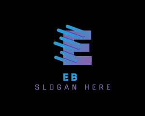 Cyber Digital Network Letter E logo design