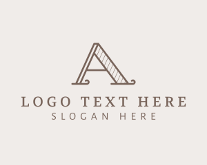 Brown - Traditional Serif Business Letter A logo design