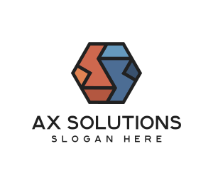 Geometric Hexagon Puzzle  logo design