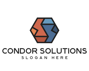 Geometric Hexagon Puzzle  logo design