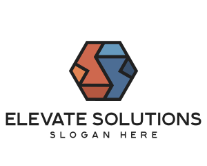 Geometric Hexagon Puzzle  logo design