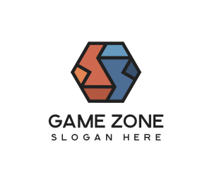 Geometric Hexagon Puzzle  logo design