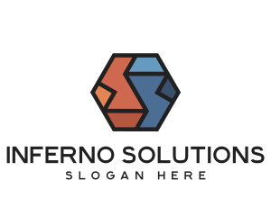 Geometric Hexagon Puzzle  logo design