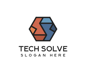 Geometric Hexagon Puzzle  logo design