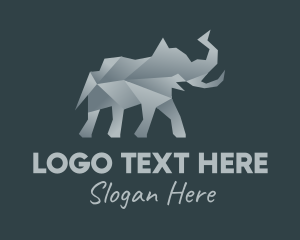 Wildlife Sanctuary - Origami Elephant Craft logo design