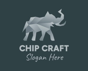 Origami Elephant Craft logo design