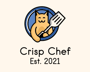 Cat Chef Spatula logo design