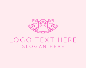 Vlogger - Pink Flower Photography logo design