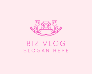Vlog - Pink Flower Photography logo design
