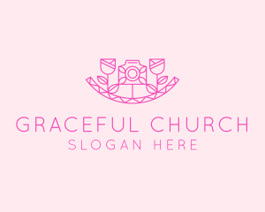 Vlogger - Pink Flower Photography logo design