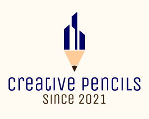 City Building Pencil logo design