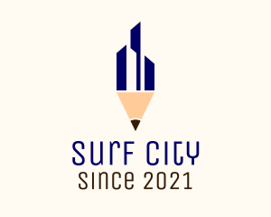 City Building Pencil logo design