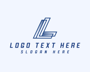 Technology - Media Agency Stripe Letter L logo design