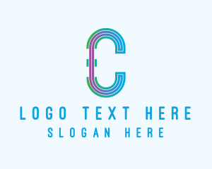 Advisory - Modern Tech Lines Letter C logo design