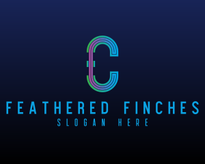 Modern Tech Lines Letter C logo design