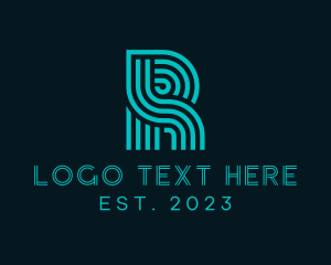 Grade - Sleek Stripe Letter R logo design