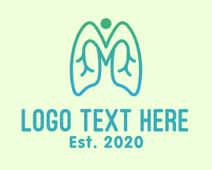 Body Organ - Gradient Respiratory Lungs logo design