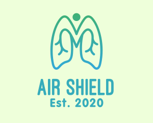 Gradient Respiratory Lungs logo design