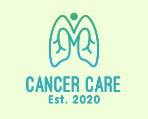 Cancer - Gradient Respiratory Lungs logo design