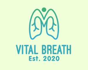 Gradient Respiratory Lungs logo design