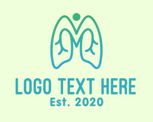 Pulmonologist - Gradient Respiratory Lungs logo design
