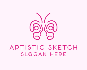 Drawing - Butterfly Wings Drawing logo design