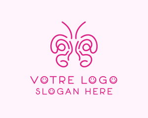 Girly - Butterfly Wings Drawing logo design