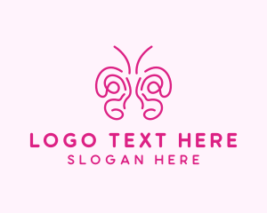 Abstract - Butterfly Wings Drawing logo design