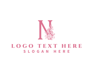 Florist Floral Flower Letter N Logo