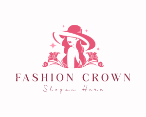 Woman Fashion Hat logo design