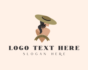 Hat - Beach Fashionista Woman logo design