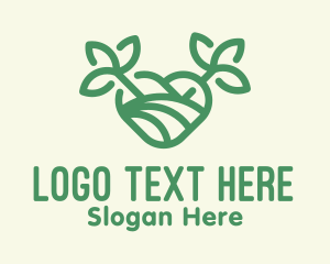 Farmer - Green Organic Heart logo design