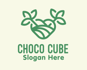 Natural Product - Green Organic Heart logo design