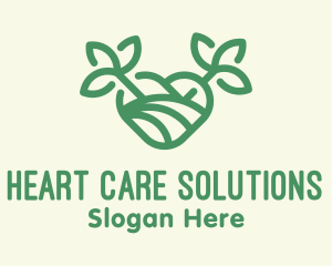 Green Organic Heart logo design