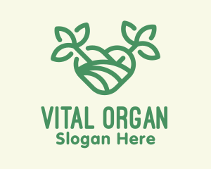 Green Organic Heart logo design