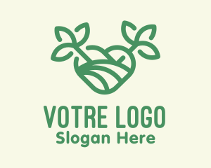 Organic - Green Organic Heart logo design