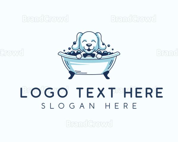 Bathtub Dog Grooming Logo