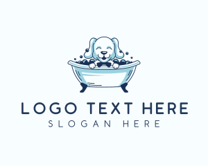 Bathtub Dog Grooming logo design