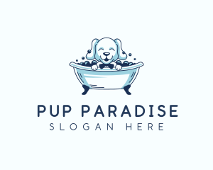 Bathtub Dog Grooming logo design