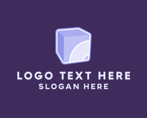 Firm - 3D Purple Cube Technology logo design
