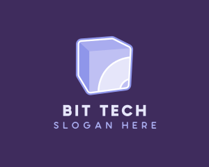 3D Purple Cube Technology logo design